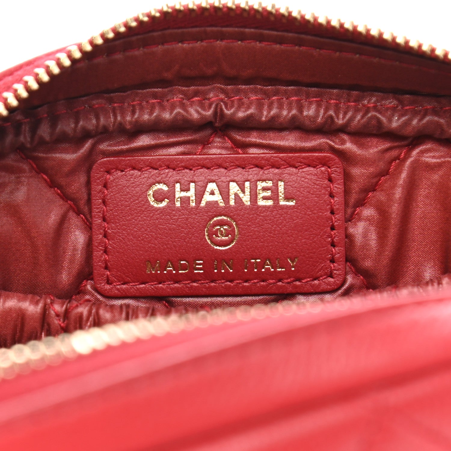 Chanel Caviar Quilted Small Curvy Pouch Cosmetic Case Dark Red 6 of 7