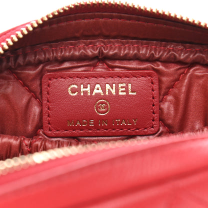 Chanel Caviar Quilted Small Curvy Pouch Cosmetic Case Dark Red 6 of 7