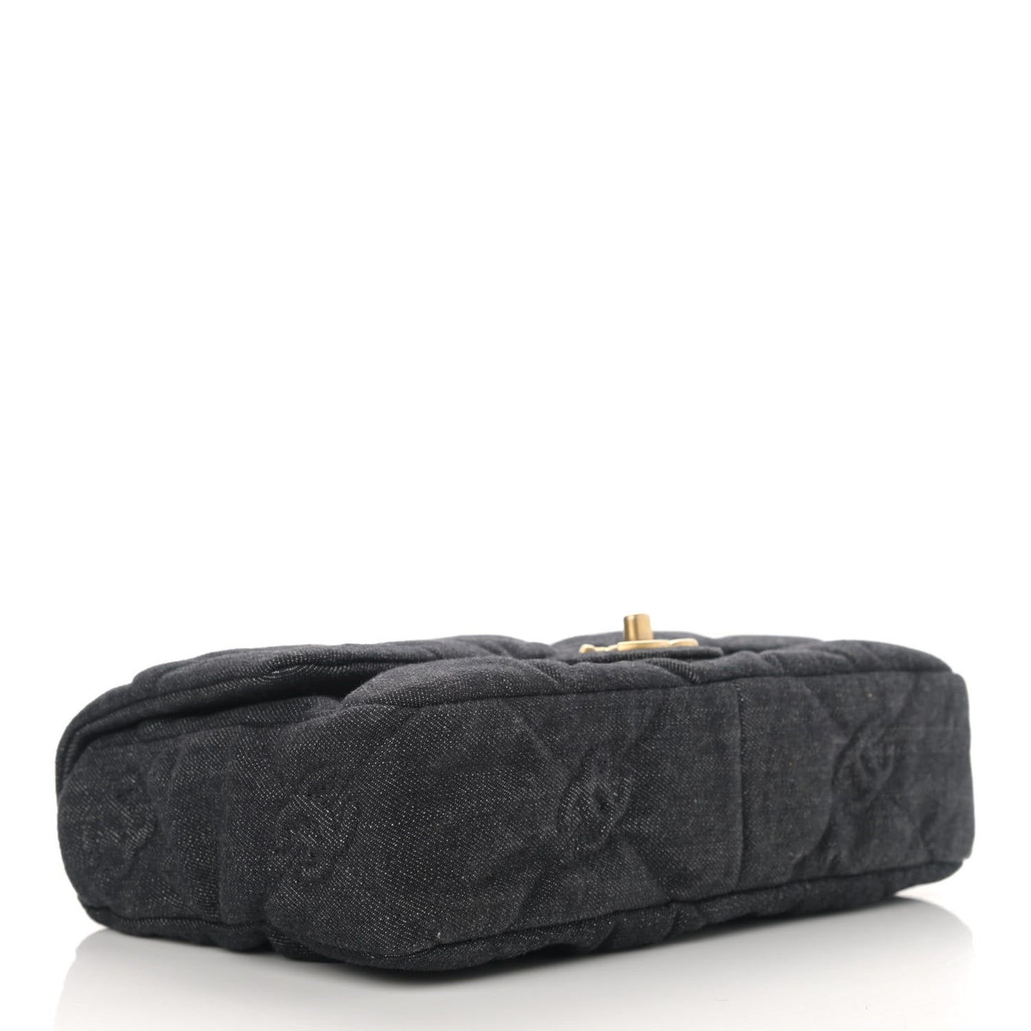 Denim Quilted Medium Funky Town Flap Black