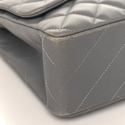 Chanel Lambskin Quilted Jumbo Single Flap Grey 8 of 11