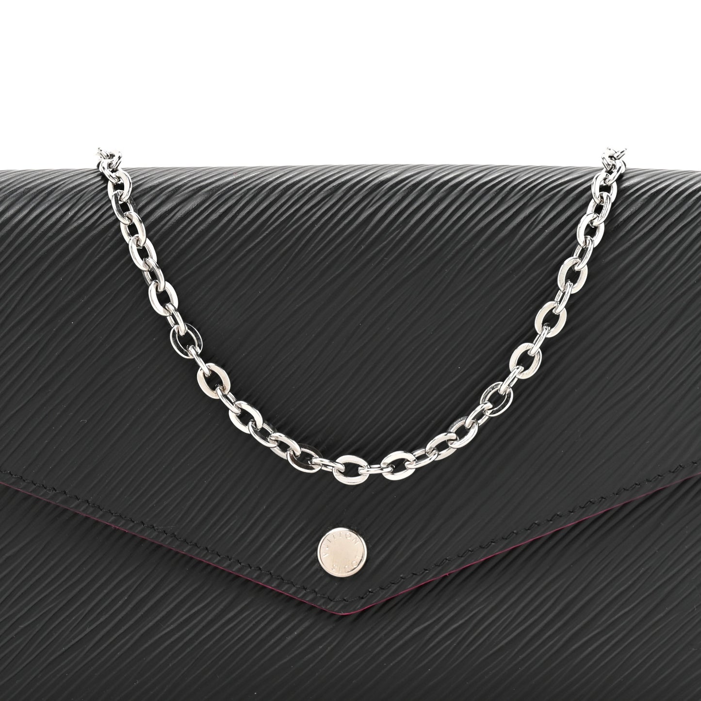 Epi Pochette Felicie Black Hot Pink