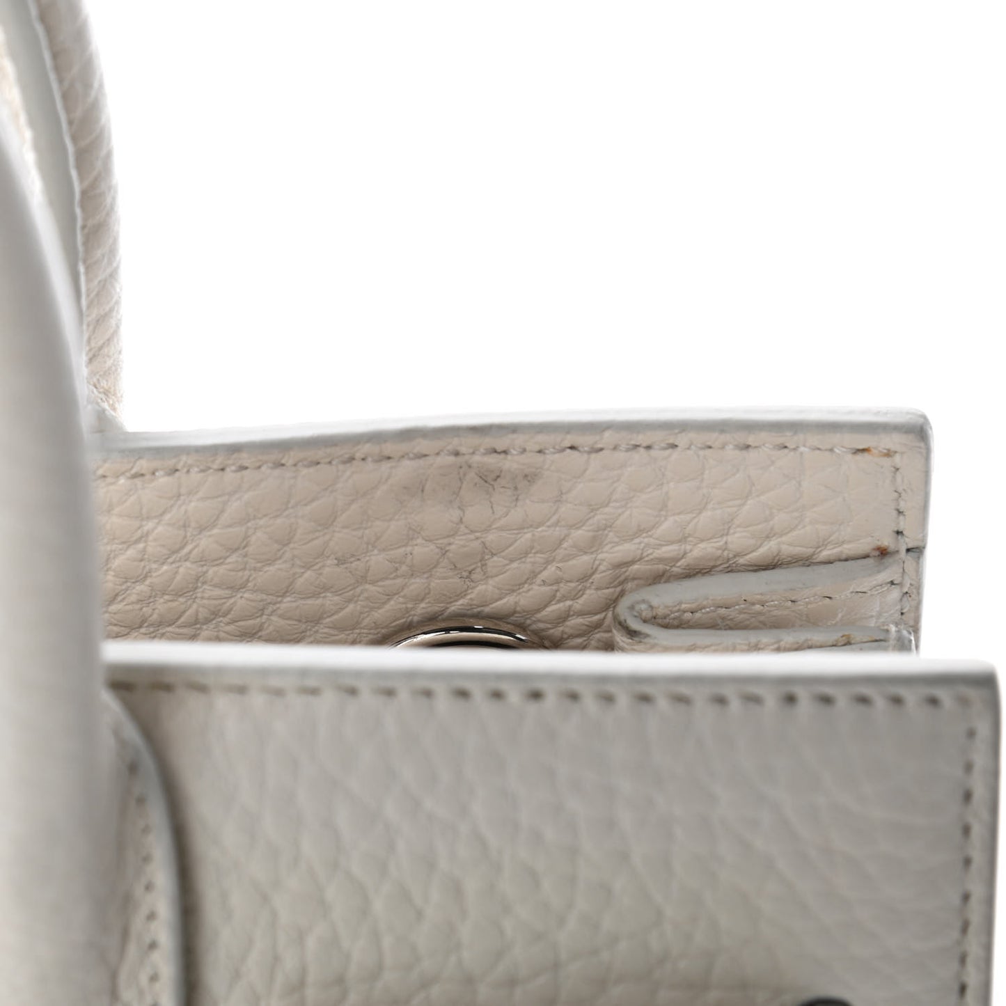 Grained Calfskin Nano Sac de Jour Dove White