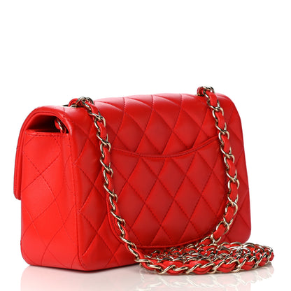 Chanel Lambskin Quilted Mini Rectangular Flap Red 5 of 8