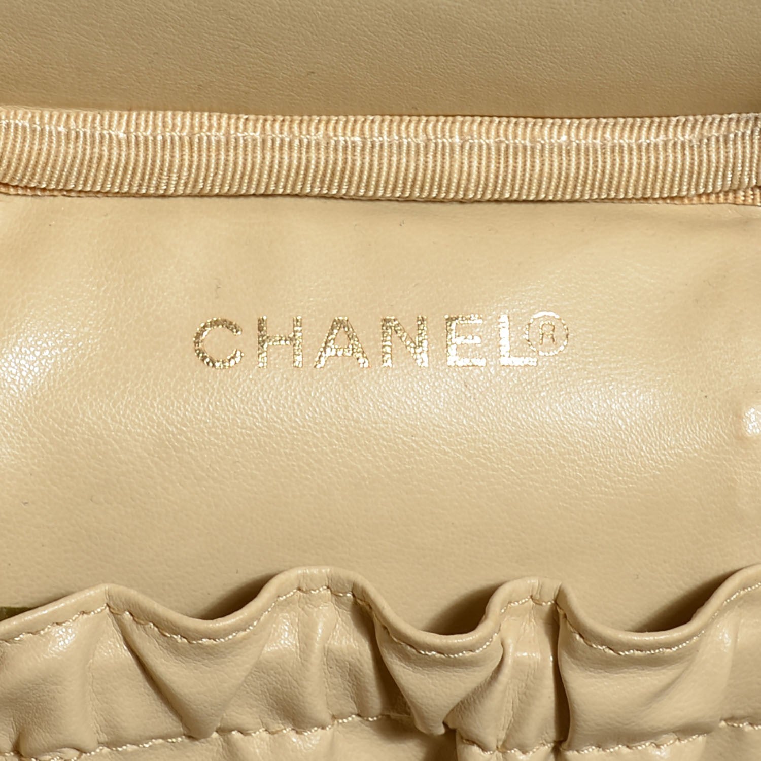 Chanel Caviar Vanity Cosmetic Case Yellow 6 of 9