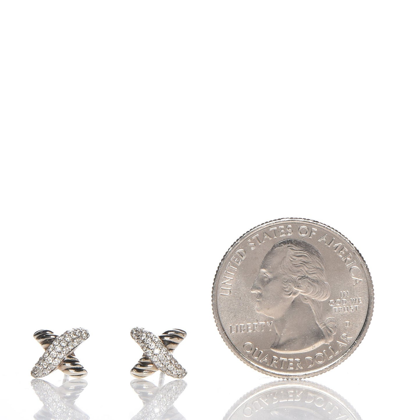Sterling Silver Diamond 8mm X Earrings