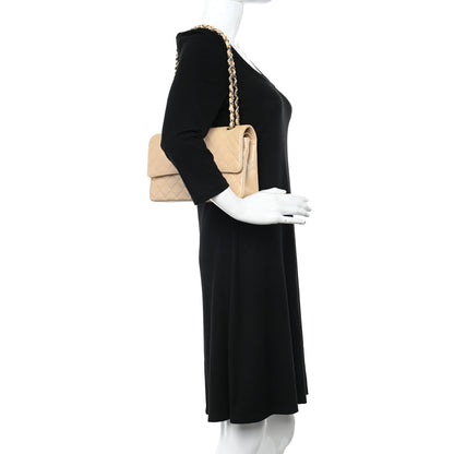 Chanel Iridescent Caviar Quilted Medium Double Flap Beige 2 of 11