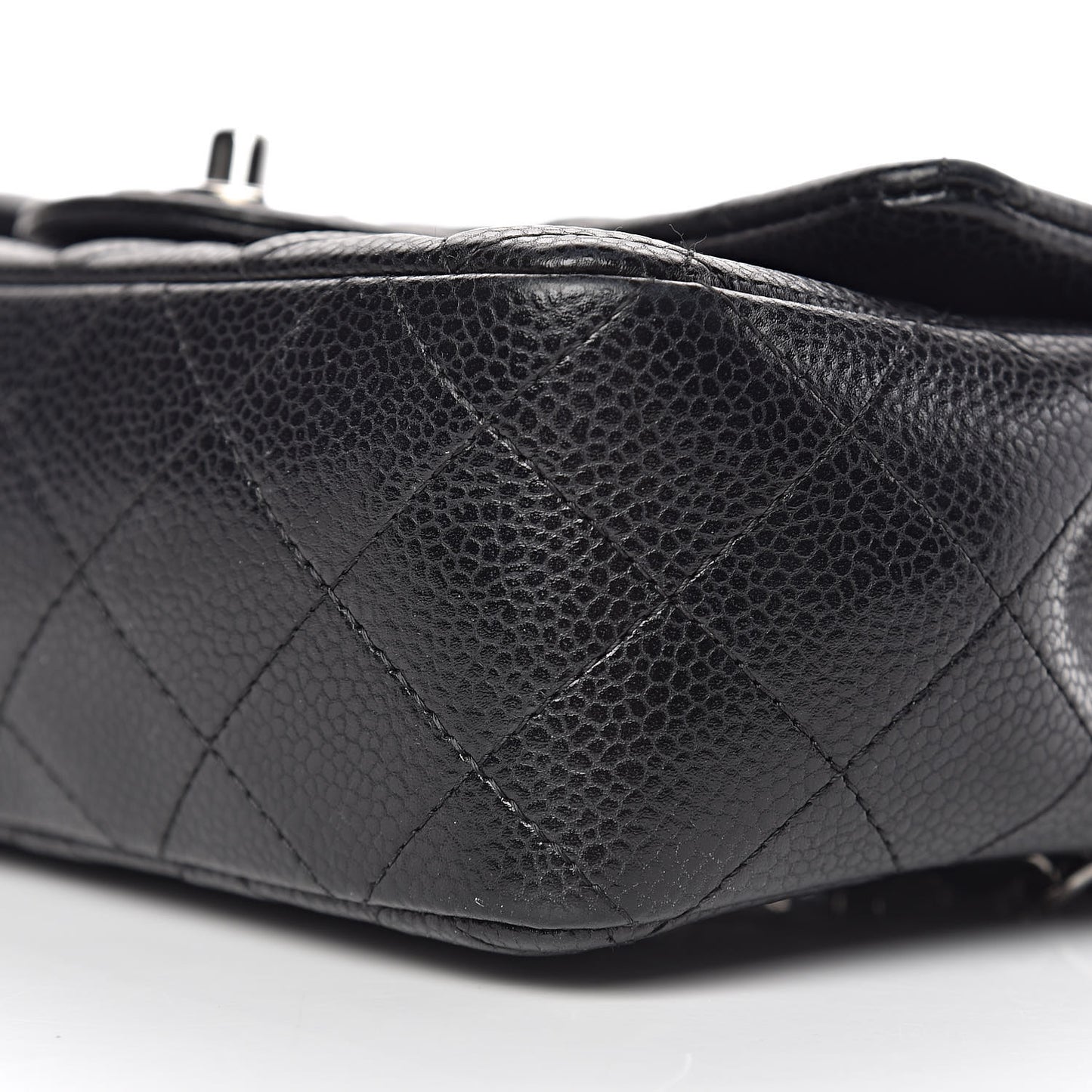 Caviar Quilted Mini Rectangular Flap Black