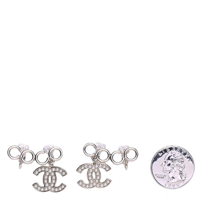 Chanel Metal Pearl CC Coco Climber Clip On Earrings Gold 2 of 4