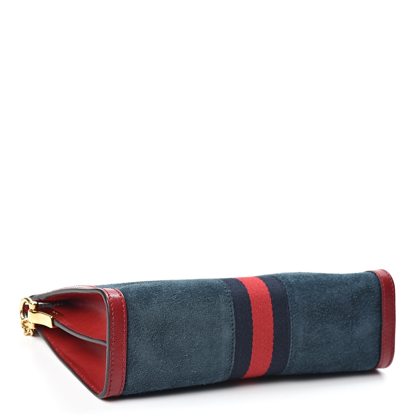 Suede Calfskin Web Small Ophidia Chain Shoulder Bag New Blue Romantic Cherry