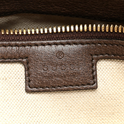 Gucci Monogram Jumbo GG Textured Dollar Calfskin Web Wristlet Messenger Bag Camel Ebony New Acero 6 of 10