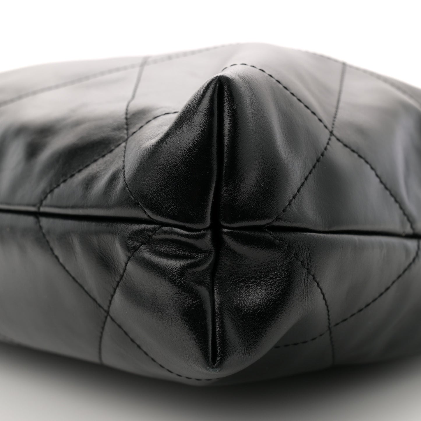 Shiny Calfskin Quilted Small Chanel 22 Black