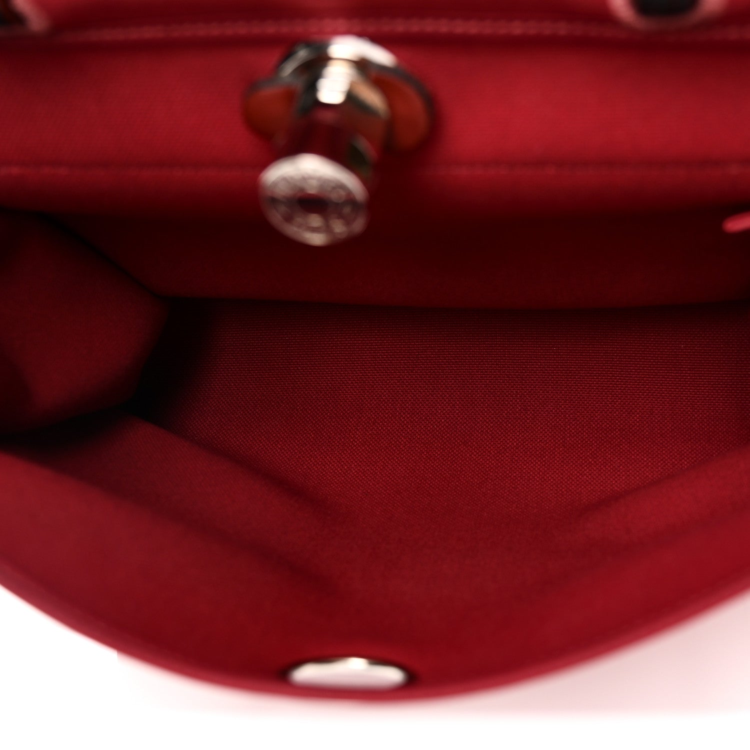 Hermes Vache Hunter Toile Herbag Zip 31 PM Rouge H Brique 5 of 11
