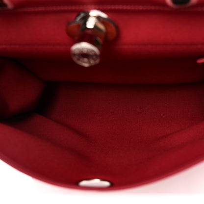 Hermes Vache Hunter Toile Herbag Zip 31 PM Rouge H Brique 5 of 11