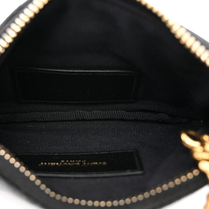 Saint Laurent Calfskin Matelasse Monogram Key Pouch Black 5 of 8