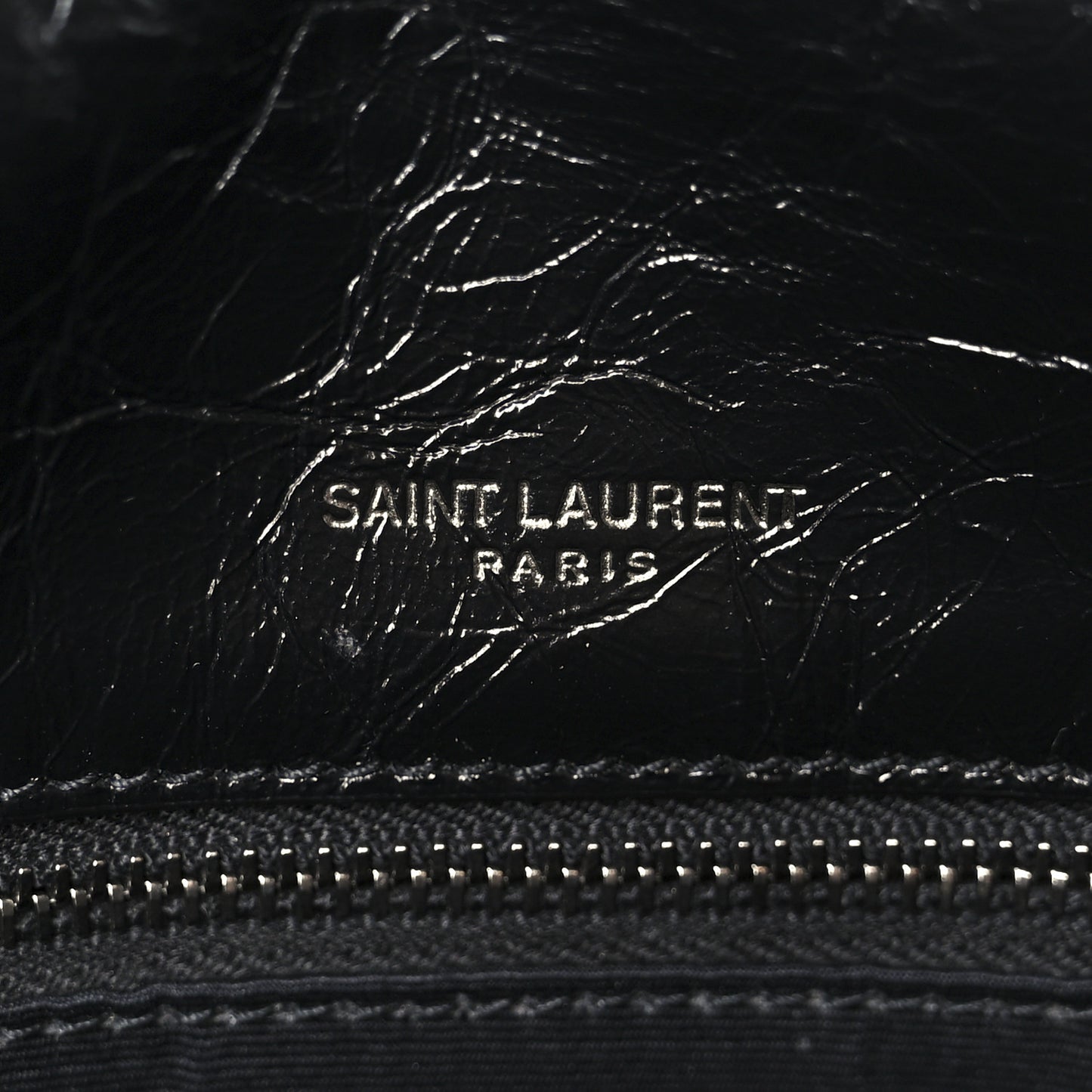Crinkled Calfskin Matelasse Monogram Large Niki Chain Satchel Black