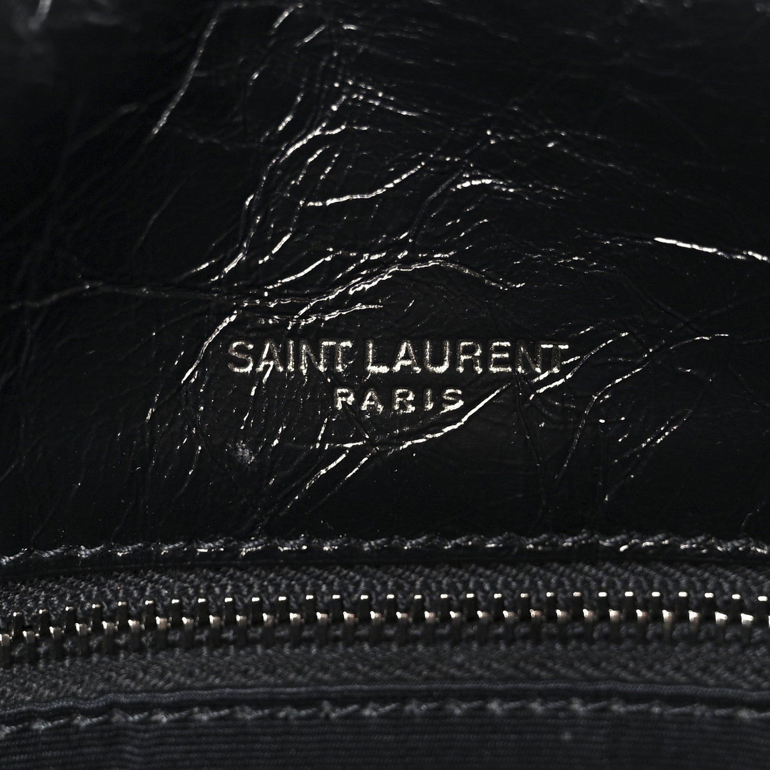 Saint Laurent Crinkled Calfskin Matelasse Monogram Large Niki Chain Satchel Black 7 of 12