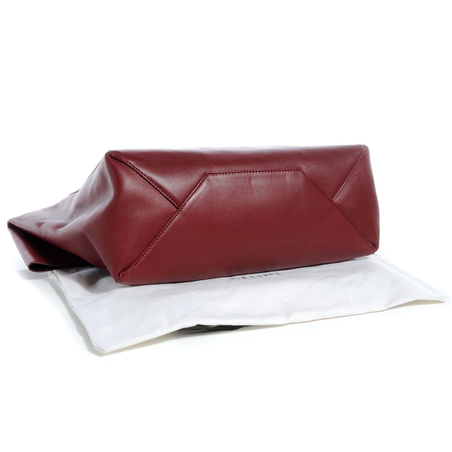 Calfskin Folded Clutch Burgundy