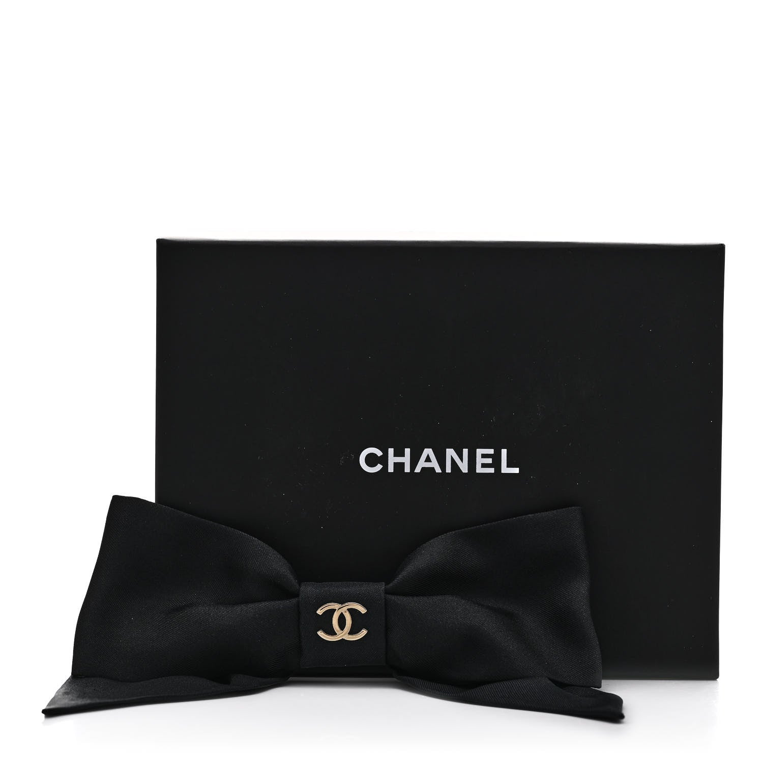 Chanel Silk Bow CC Hair Clip Black 5 of 5