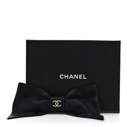 Chanel Silk Bow CC Hair Clip Black 5 of 5