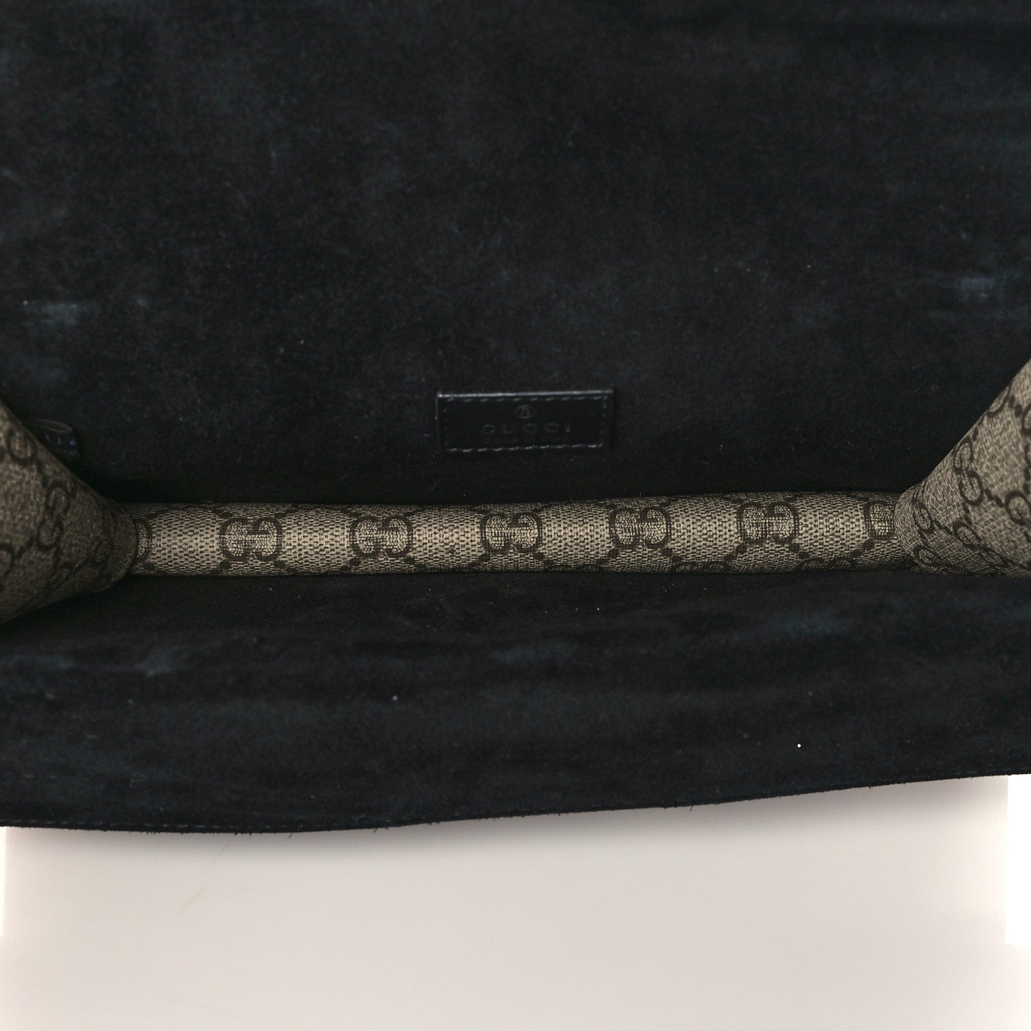 Gucci GG Supreme Monogram Suede Crystal Small Dionysus Shoulder Bag Beige Ebony Black 5 of 8