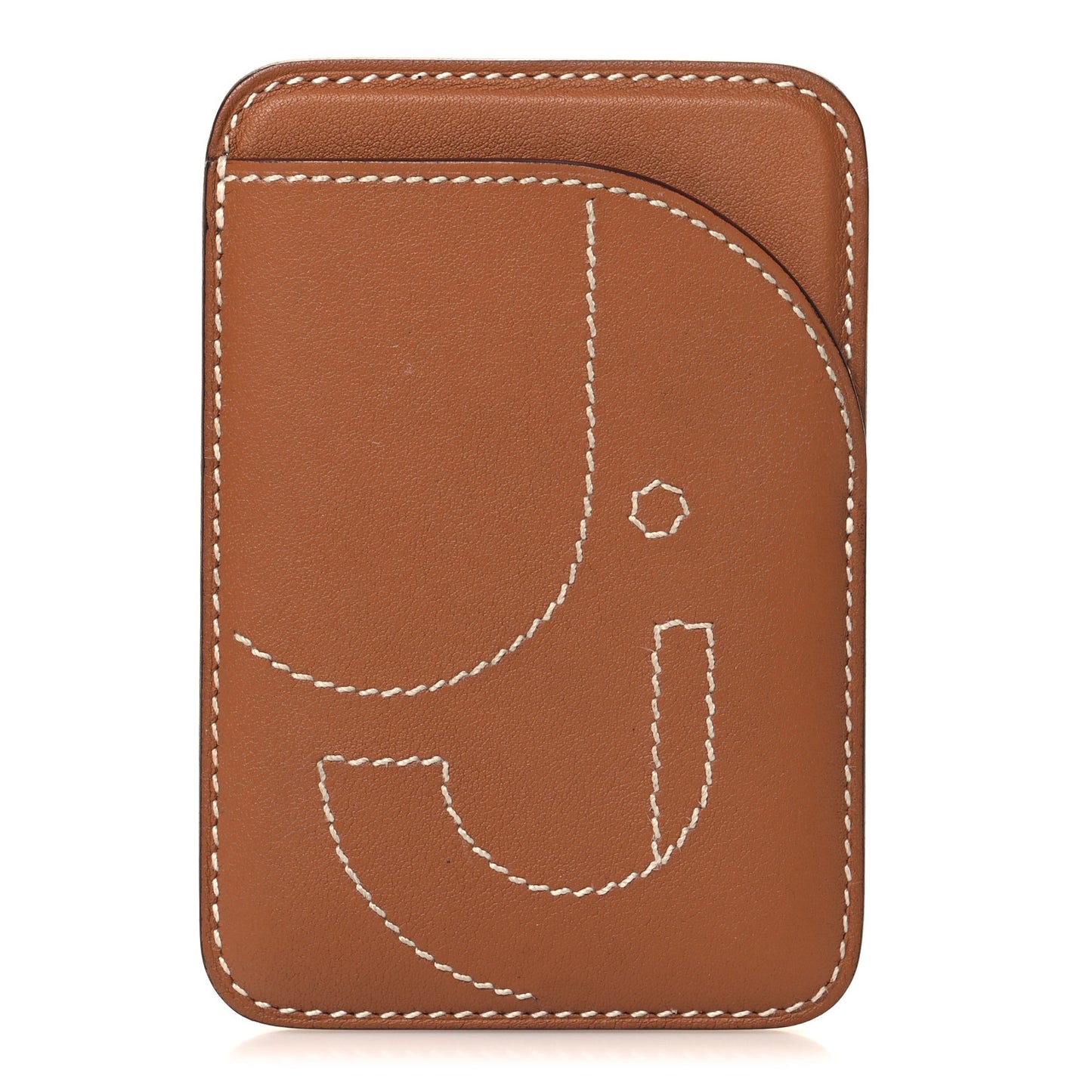 Swift Stitched Elephant MagSafe Card Holder Gold
