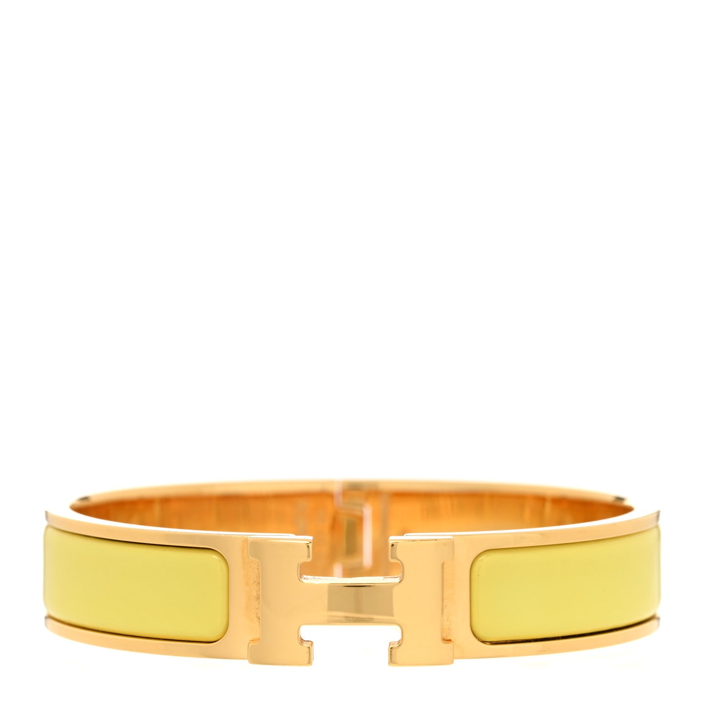 Enamel Narrow Clic Clac H Bracelet PM Jaune D'Or