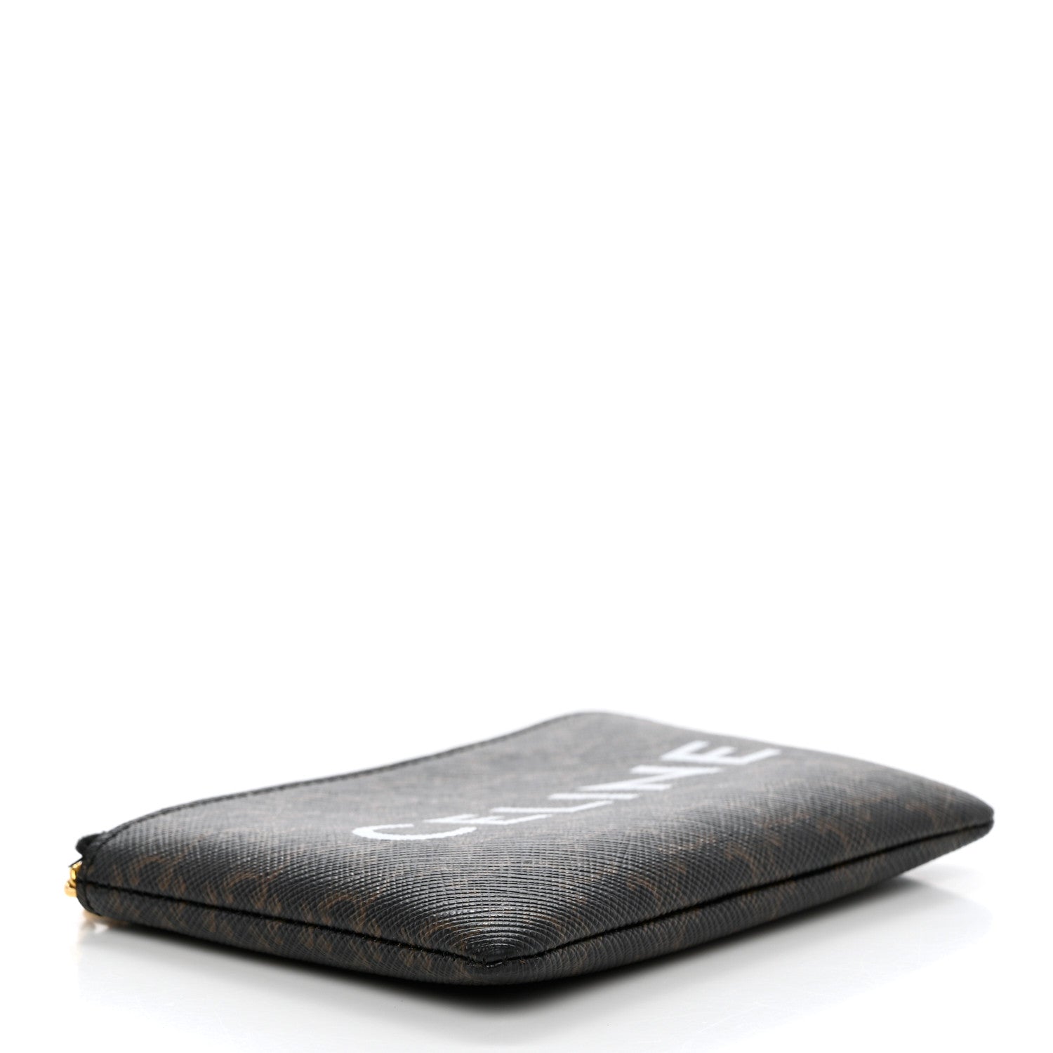 Celine Triomphe Canvas Logo Coin and Card Pouch With Hook Black 4 of 9