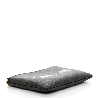 Celine Triomphe Canvas Logo Coin and Card Pouch With Hook Black 4 of 9
