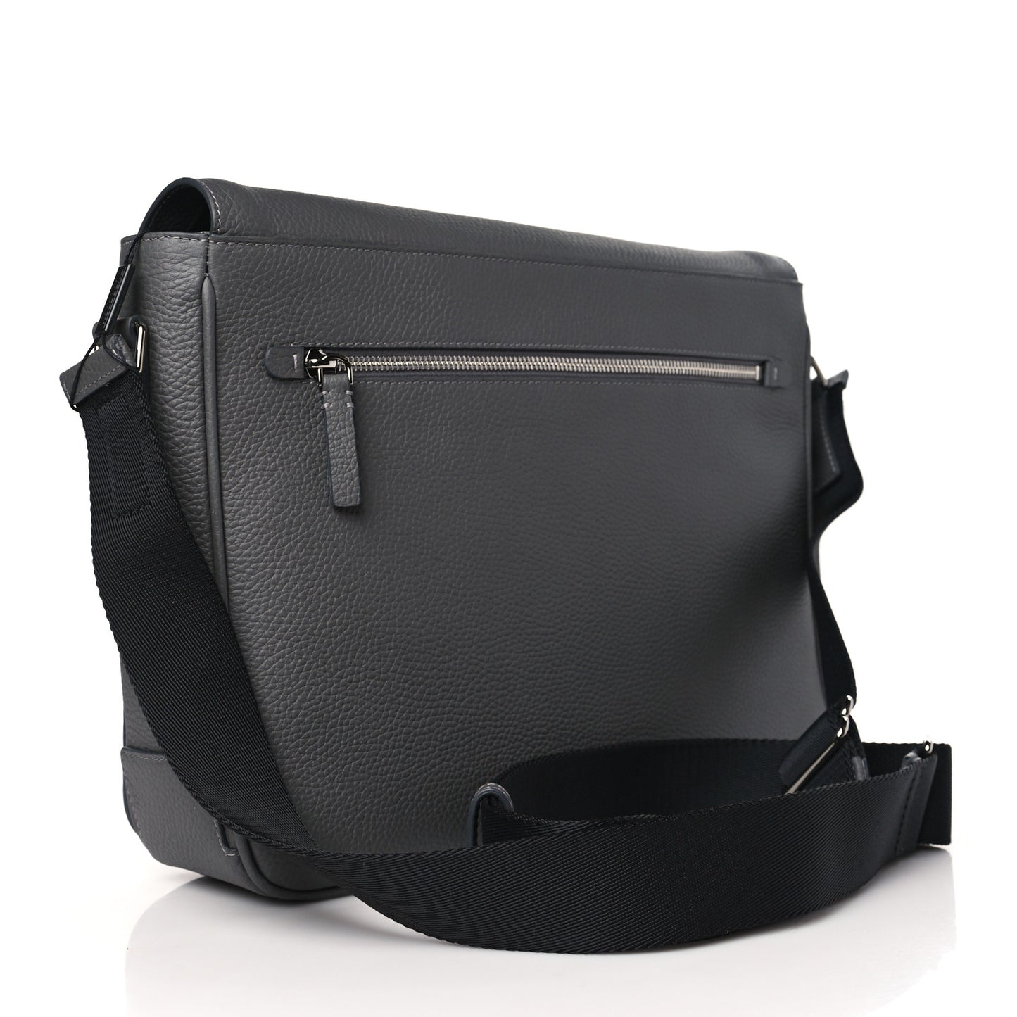 Calfskin Logo Messenger Charcoal Grey