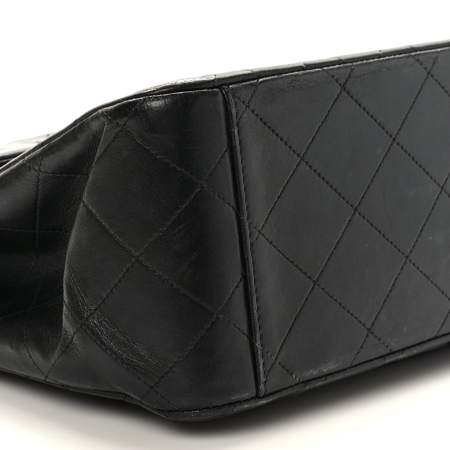 Lambskin Quilted XL Jumbo Single Flap Black