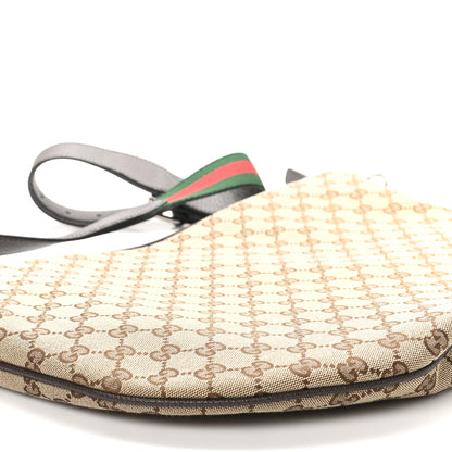 Gucci Monogram Calfskin Web Medium B Shoulder Bag Beige Brown 9 of 10