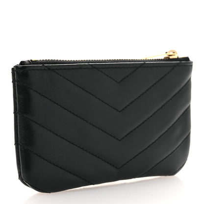 Saint Laurent Calfskin Matelasse Monogram Key Pouch Black 4 of 10