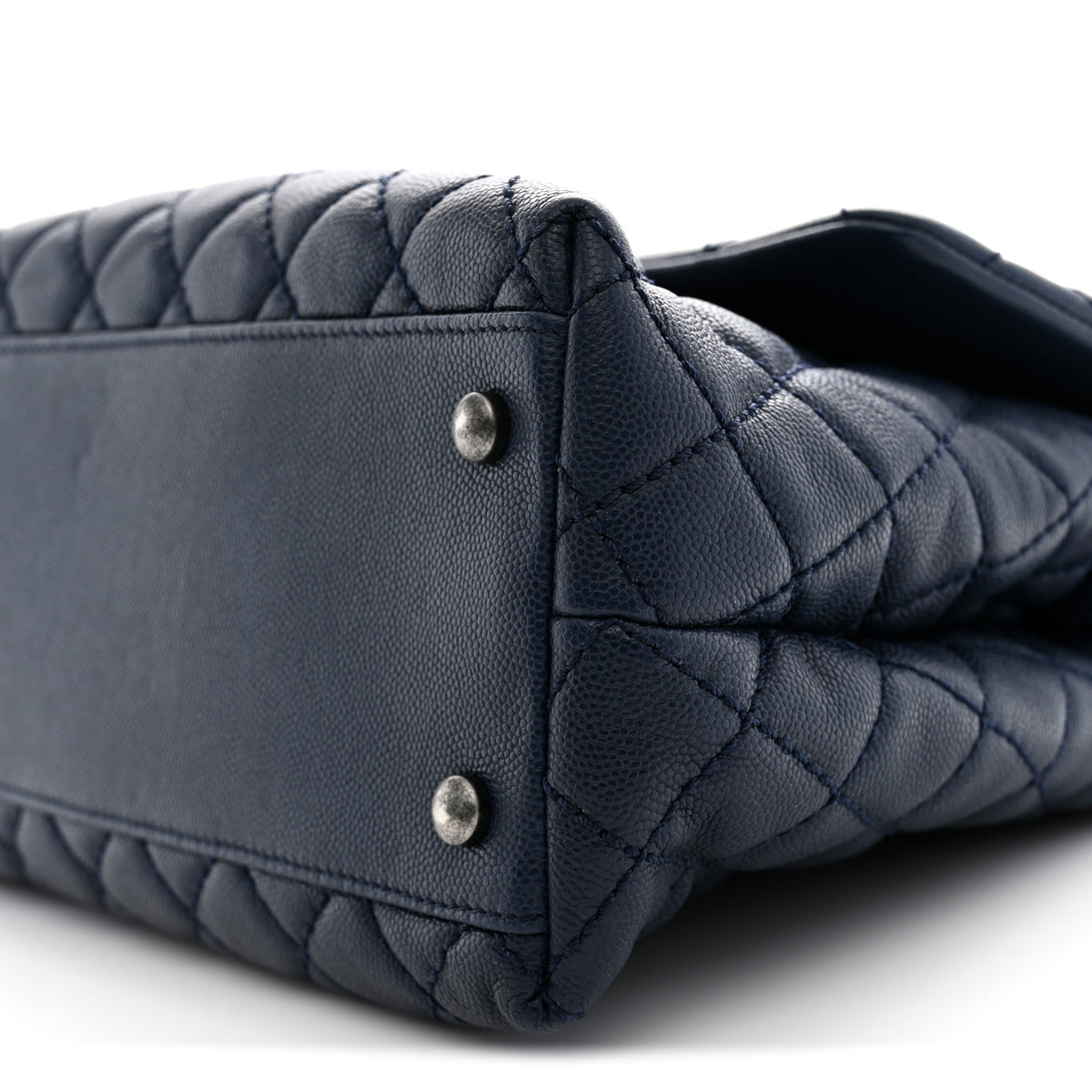 Chanel Caviar Quilted Medium Coco Handle Flap Navy Blue 10 of 10