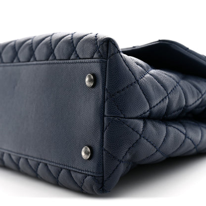 Chanel Caviar Quilted Medium Coco Handle Flap Navy Blue 10 of 10