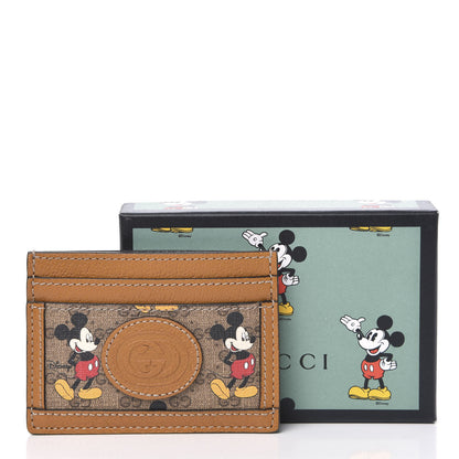 Gucci X DISNEY Mini Vintage GG Supreme Monogram Mickey Mouse Card Holder Beige Vintage Sun Oil 6 of 6