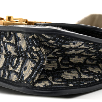 Christian Dior Oblique Small DiorAddict Flap Bag Navy Blue 10 of 12
