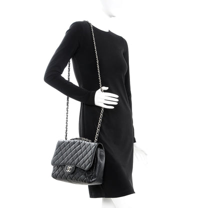 Chanel Caviar Quilted Jumbo Single Flap Black 2 of 7