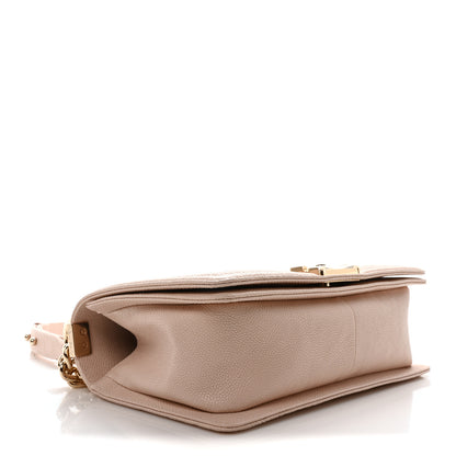 Chanel Caviar Chevron Quilted Medium Boy Flap Nude 4 of 10