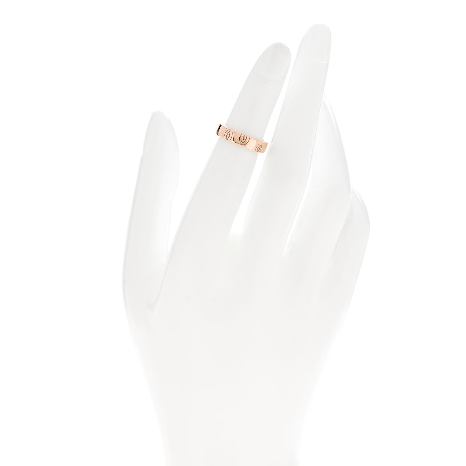 Cartier 18K Pink Gold 4mm Happy Birthday Band Ring 46 3.75 2 of 4