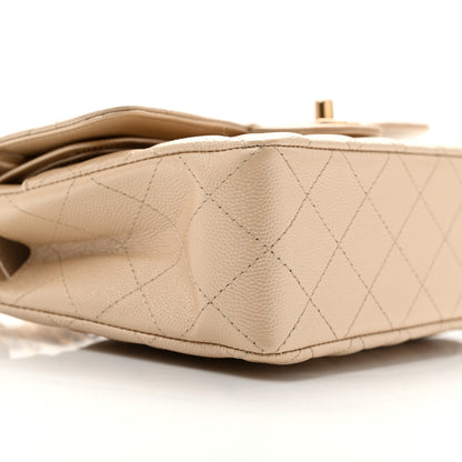 Chanel Metallic Caviar Quilted Small Double Flap Gold 9 of 11