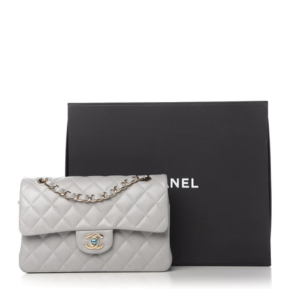 Chanel Caviar Quilted Small Double Flap Grey 11 of 11