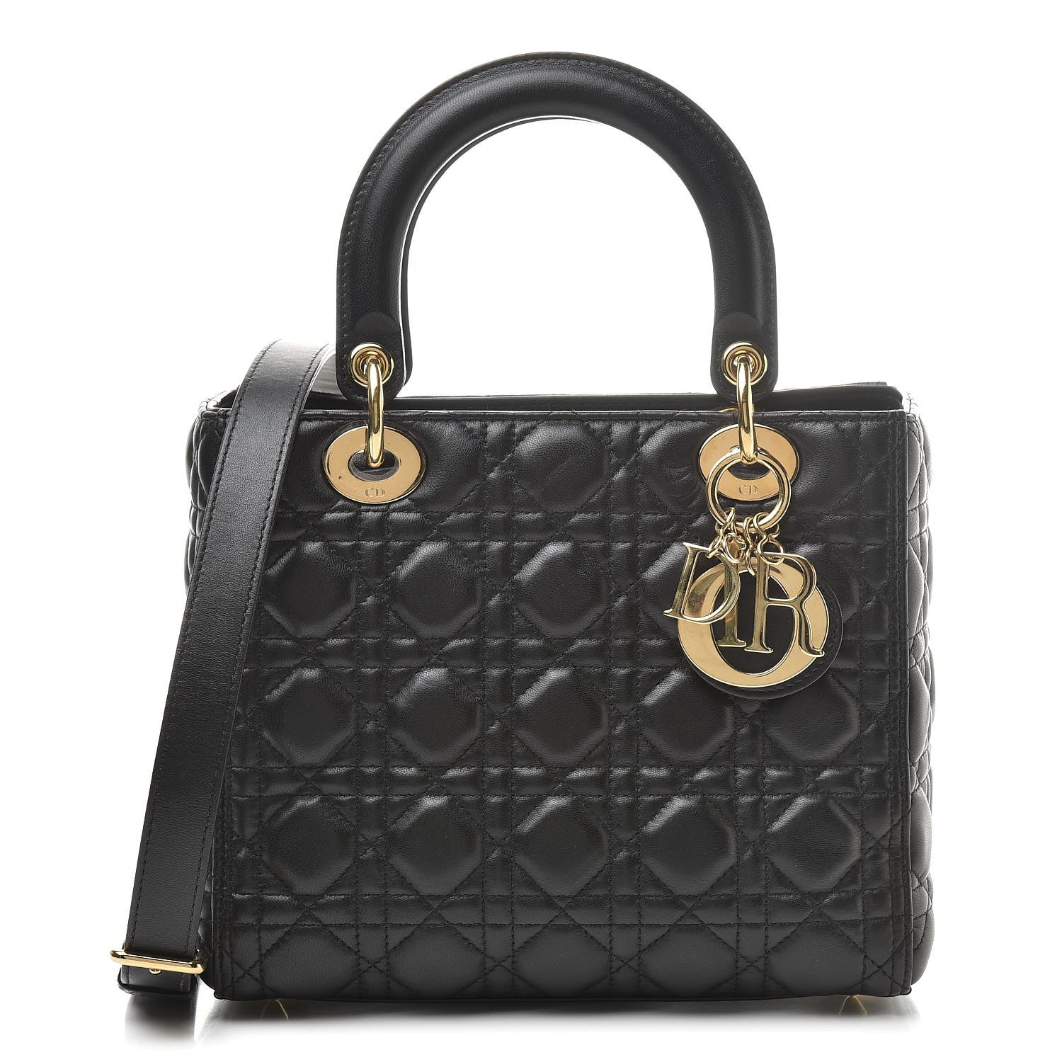 Christian Dior Lambskin Cannage Medium Lady Dior Black 1 of 11