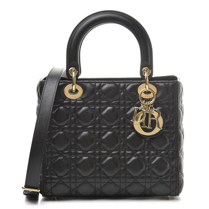 Christian Dior Lambskin Cannage Medium Lady Dior Black 1 of 11