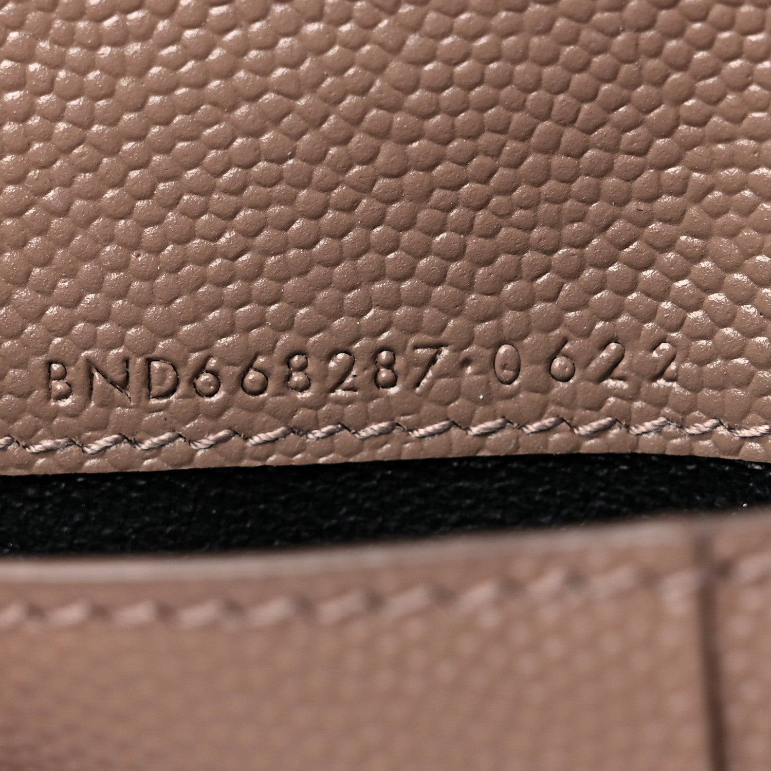 Saint Laurent Grain De Poudre Matelasse Chevron Monogram Zipped Two-Part Wallet Dark Latte 7 of 11