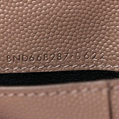 Saint Laurent Grain De Poudre Matelasse Chevron Monogram Zipped Two-Part Wallet Dark Latte 7 of 11