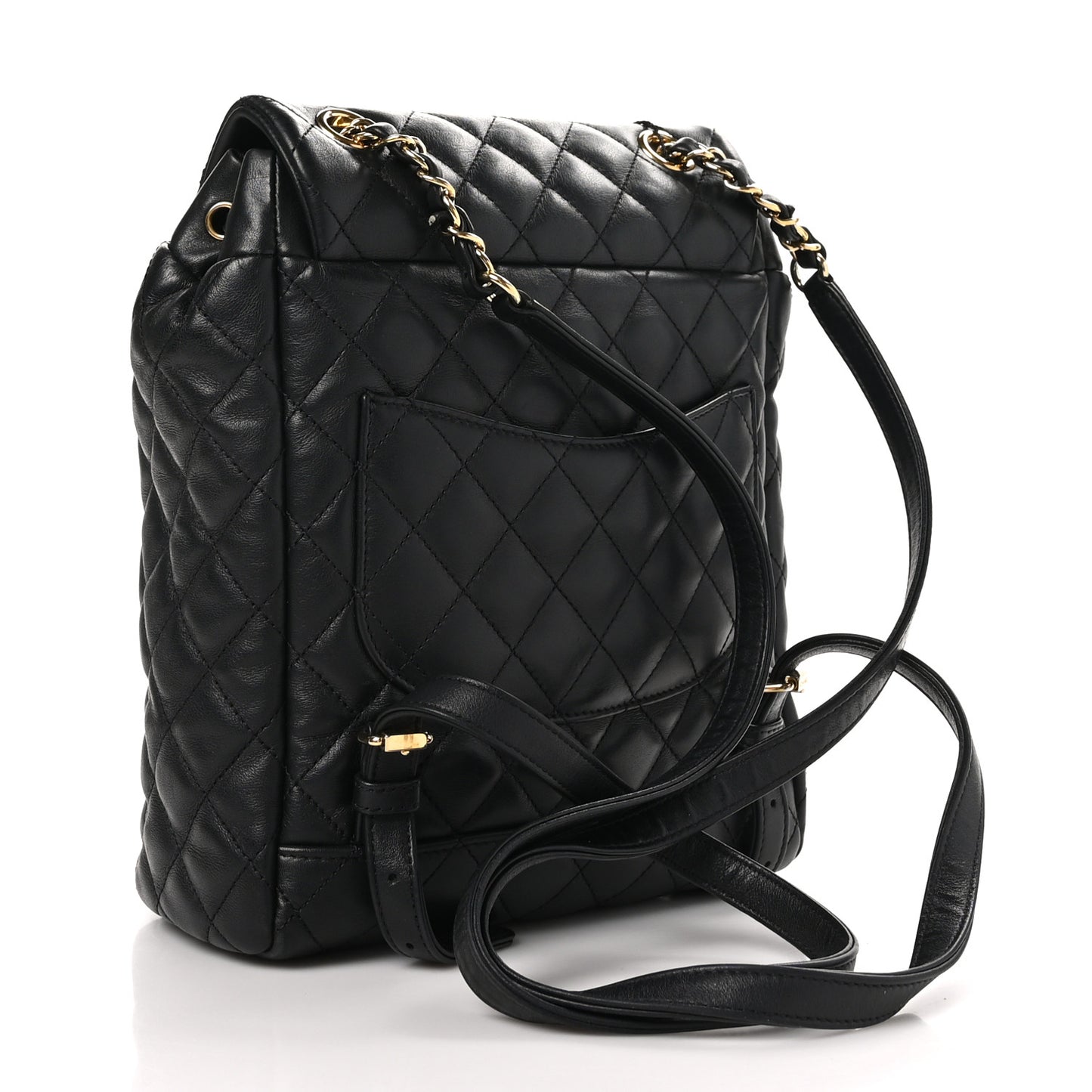 Lambskin Quilted Small Urban Spirit Backpack Black