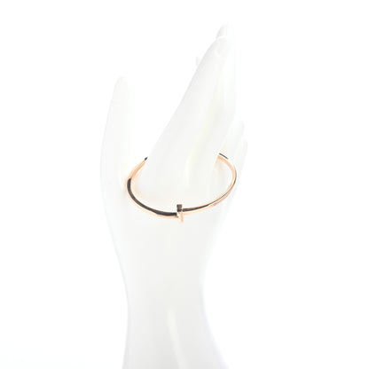 Tiffany 18K Rose Gold Narrow T T1 Hinged Bangle Bracelet 2 of 4