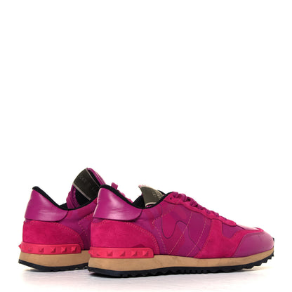 Valentino Garavani Fabric Suede Camouflage Womens Rockrunner Sneakers 39.5 Fuxia 4 of 6