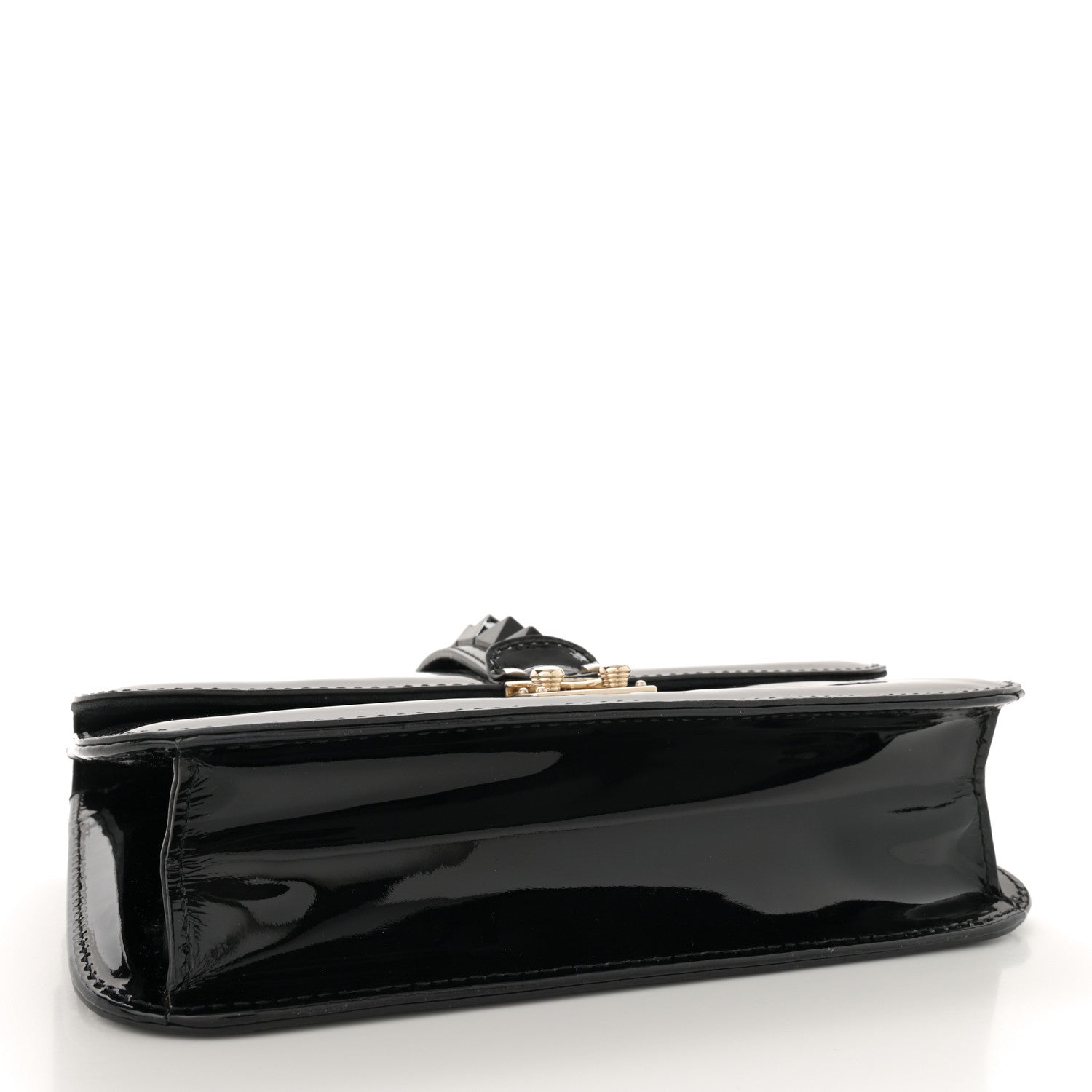 Valentino Garavani Patent Medium Glam Lock Rockstud Flap Black 4 of 12