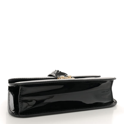 Valentino Garavani Patent Medium Glam Lock Rockstud Flap Black 4 of 12